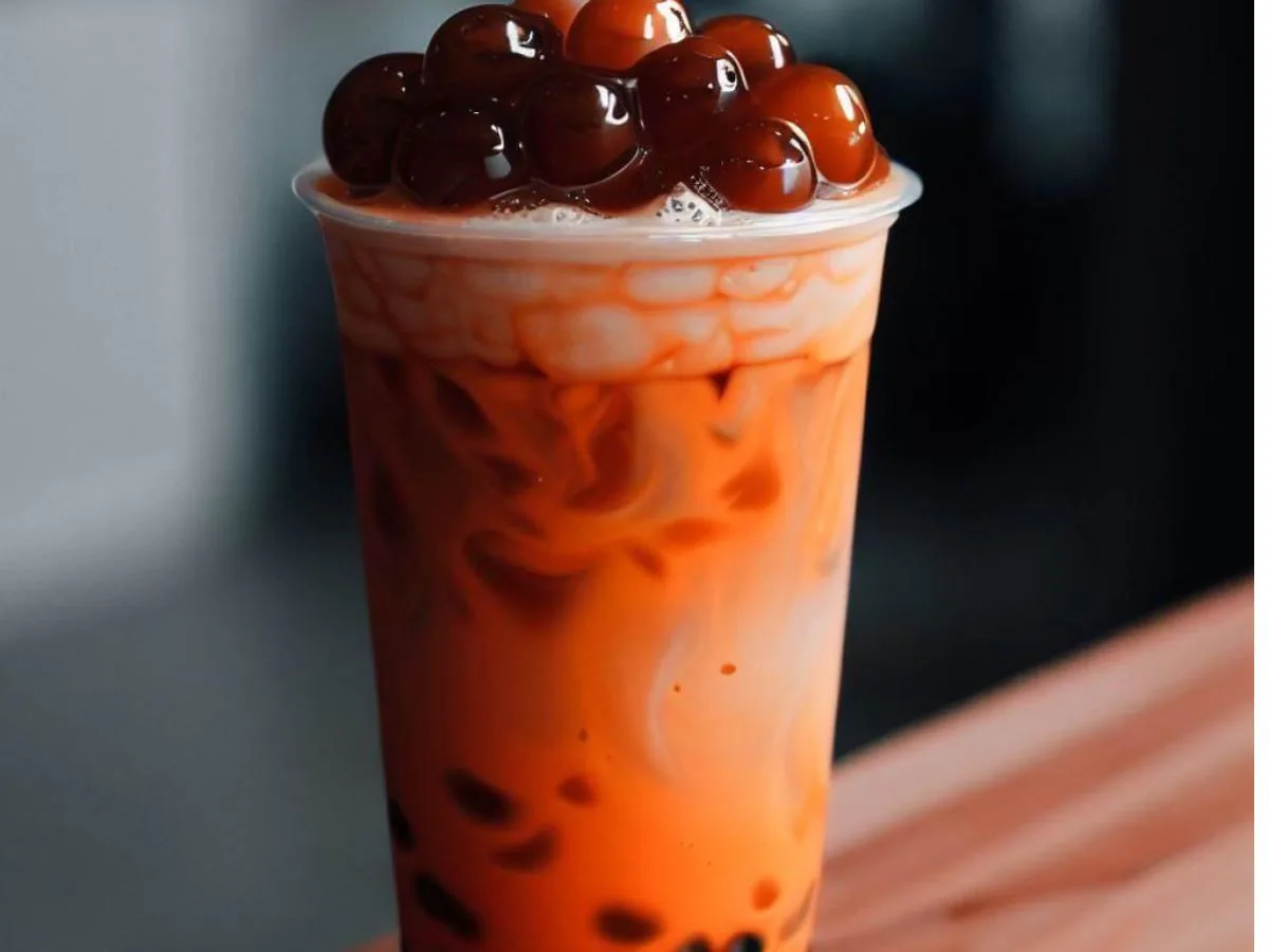 Sea Salt Cream Top Thai Tea with Boba [Unsweetened]