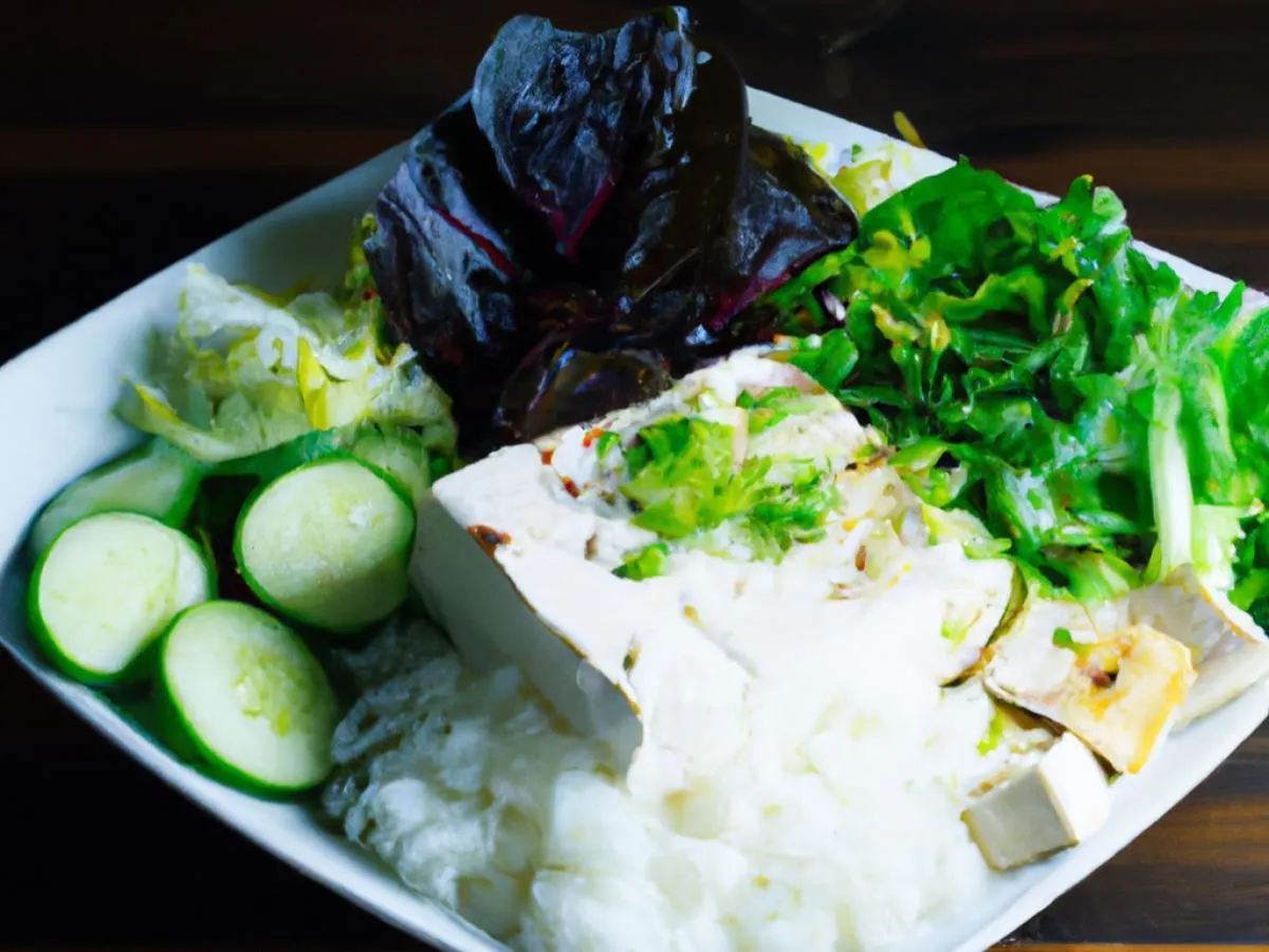 Large Organic Tofu over White Rice with Cucumber, Cabbage, Blanched Kale, Sweet Corn, Green onion, Soft Tofu, and Shredded Nori (PICK UP on 6th Floor) Large Organic Tofu over White Rice with Cucumber, Cabbage, Blanched Kale, Sweet Corn, Green onion, Soft Tofu, and Shredded Nori (PICK UP on 6th Floor)