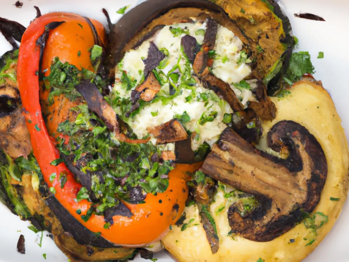Grilled Vegetables with Truffle Garlic Mashed Potatoes Grilled Vegetables with Truffle Garlic Mashed Potatoes