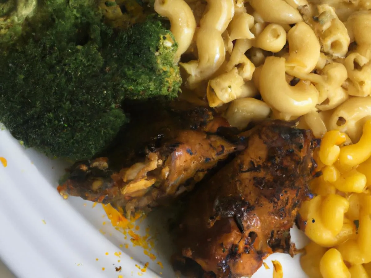 Island Jerk Chicken with Mac & Cheese and Broccoli Island Jerk Chicken with Mac & Cheese and Broccoli