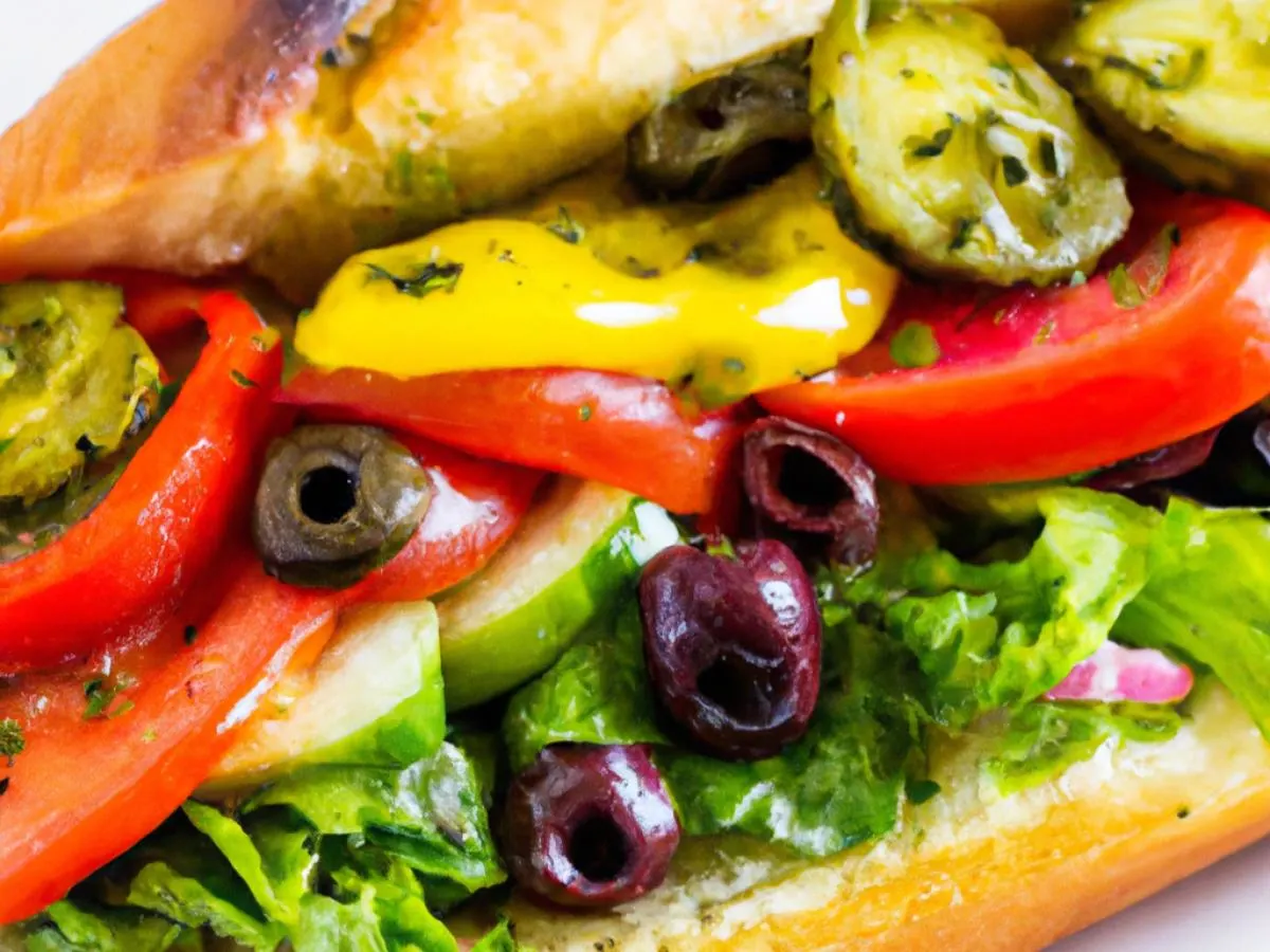 Vegan The My Big Fat Greek Sandwich on Italian Bread