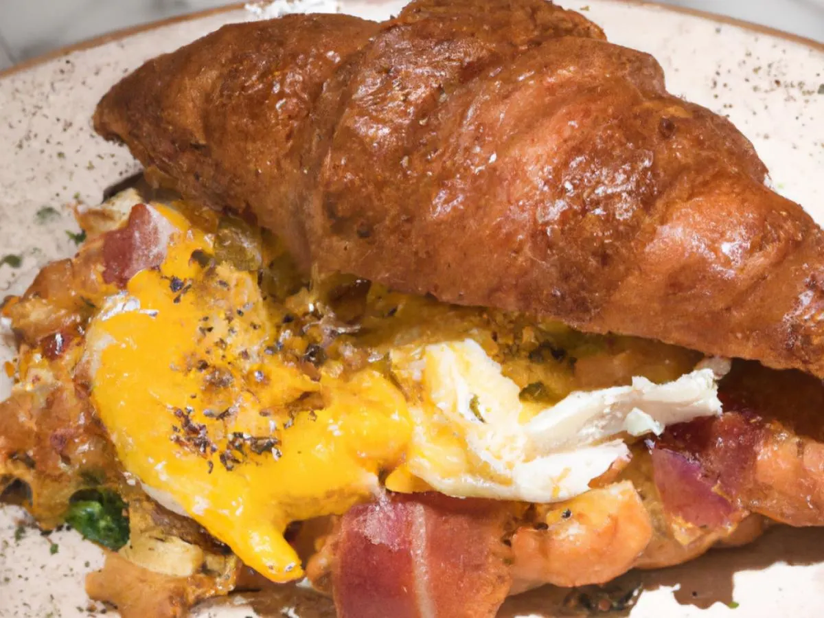 Bacon, Egg and Cheese Croissant Sandwich Bacon, Egg and Cheese Croissant Sandwich