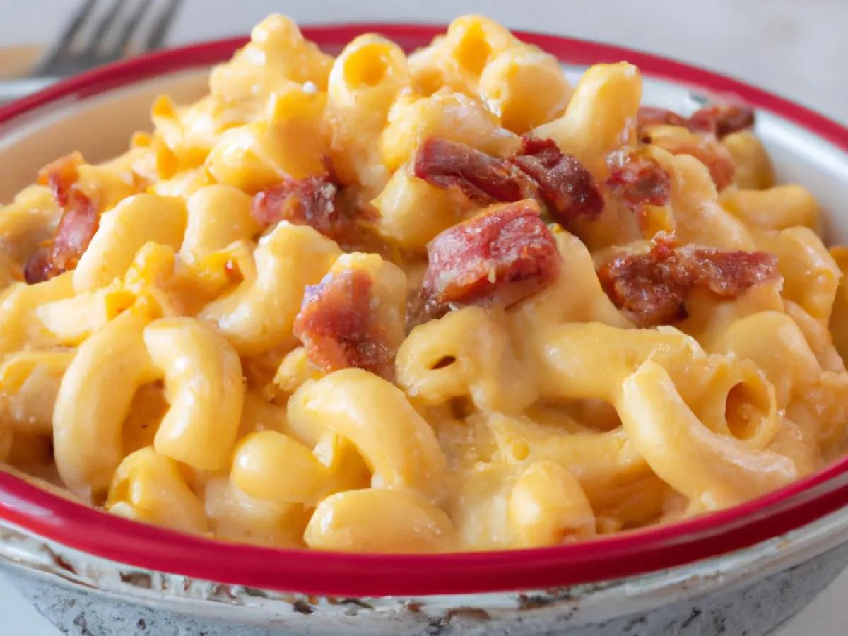 Triple Cheesy Mac Bowl with Peppered Bacon Triple Cheesy Mac Bowl with Peppered Bacon