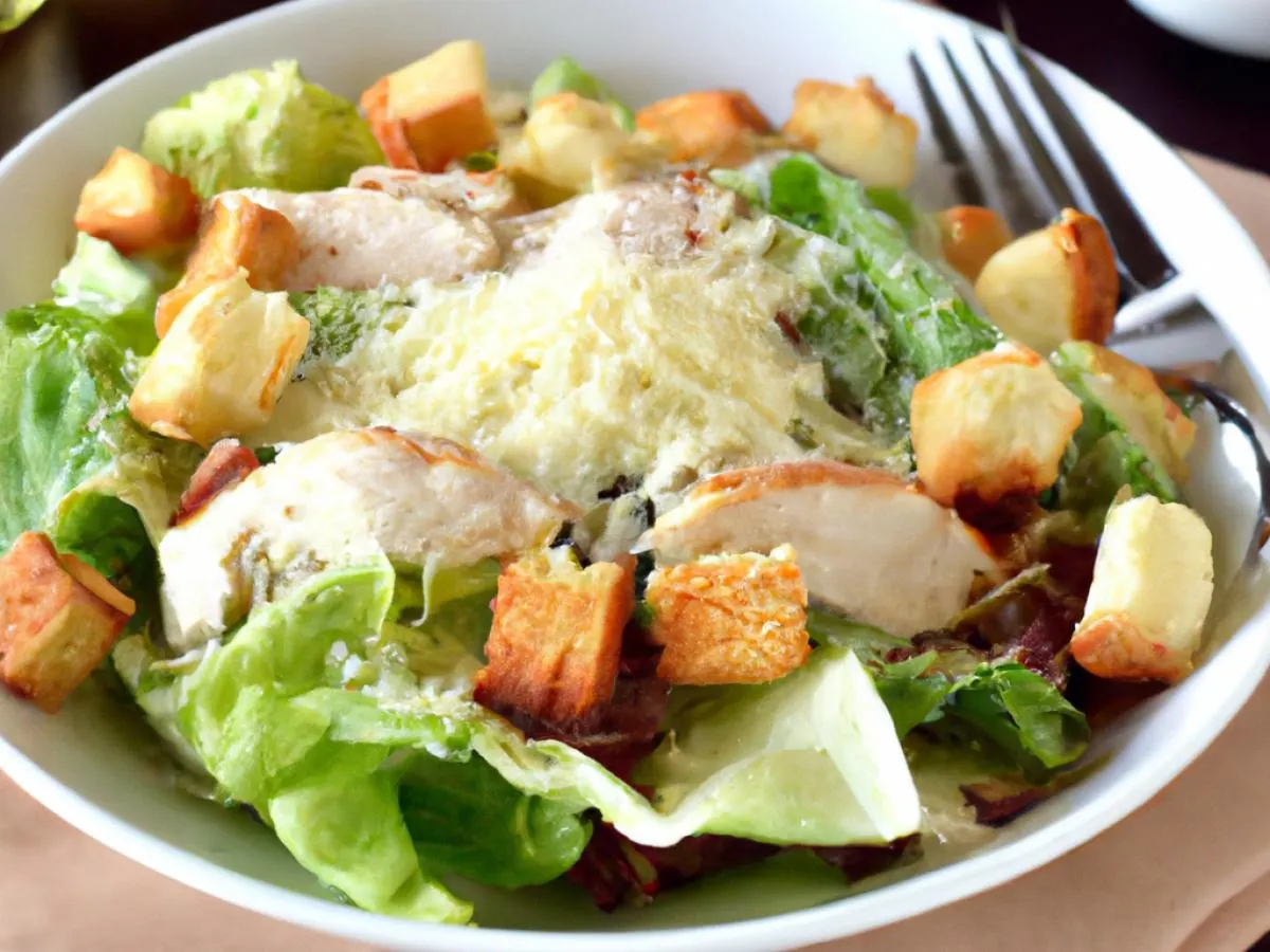 Zesty Caesar Salad with Fried Chicken Zesty Caesar Salad with Fried Chicken