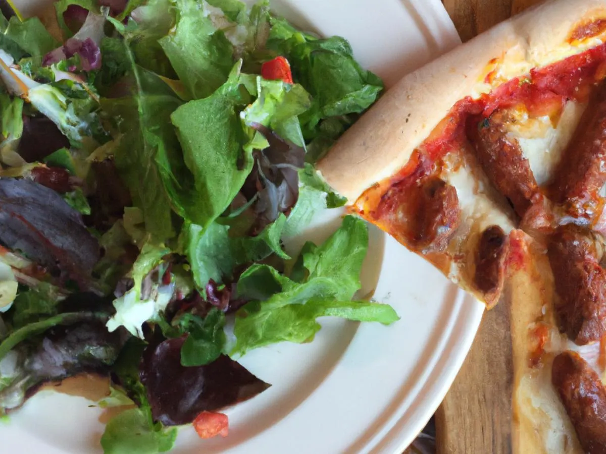 Personal Sausage Pizza and Side Salad Personal Sausage Pizza and Side Salad