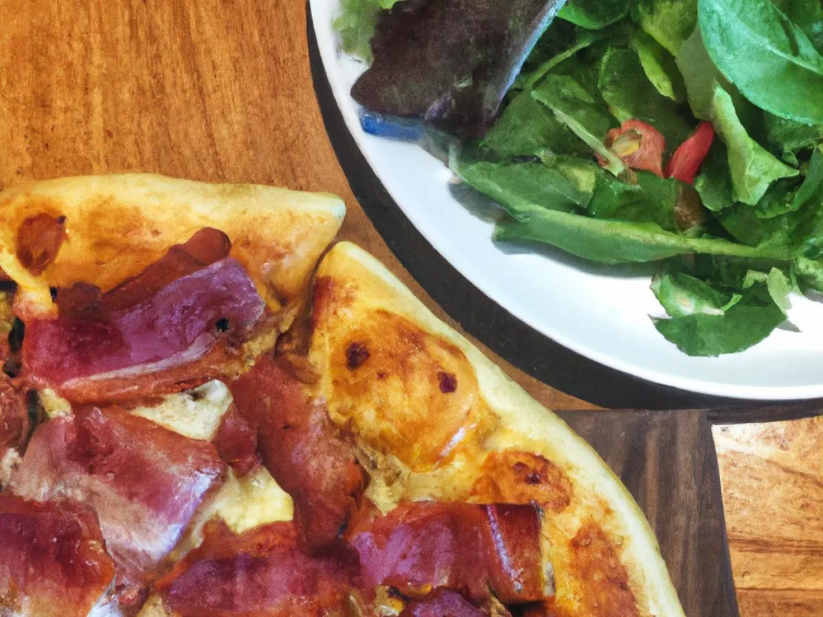 Personal Bacon Pizza and Side Salad Personal Bacon Pizza and Side Salad