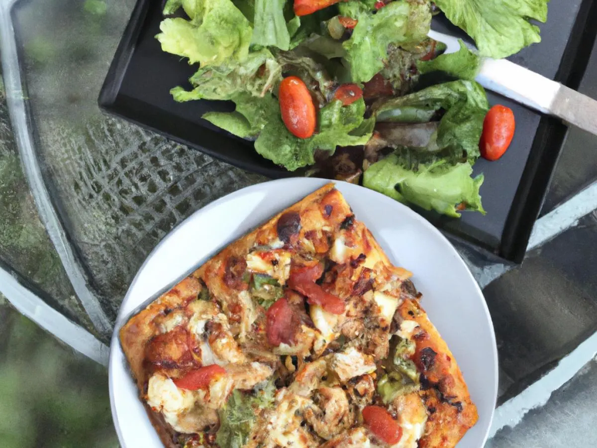 Personal Chicken Pizza and Side Salad Personal Chicken Pizza and Side Salad