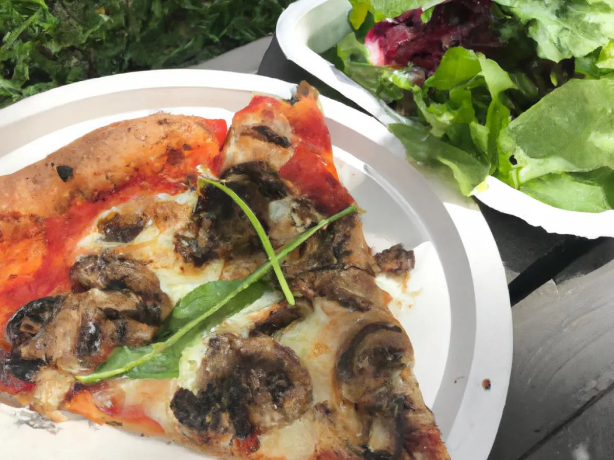 Personal Mushroom Pizza and Side Salad Personal Mushroom Pizza and Side Salad