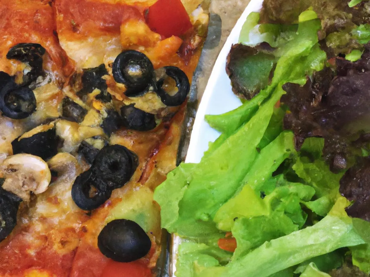 Personal Black Olives Pizza and Side Salad Personal Black Olives Pizza and Side Salad