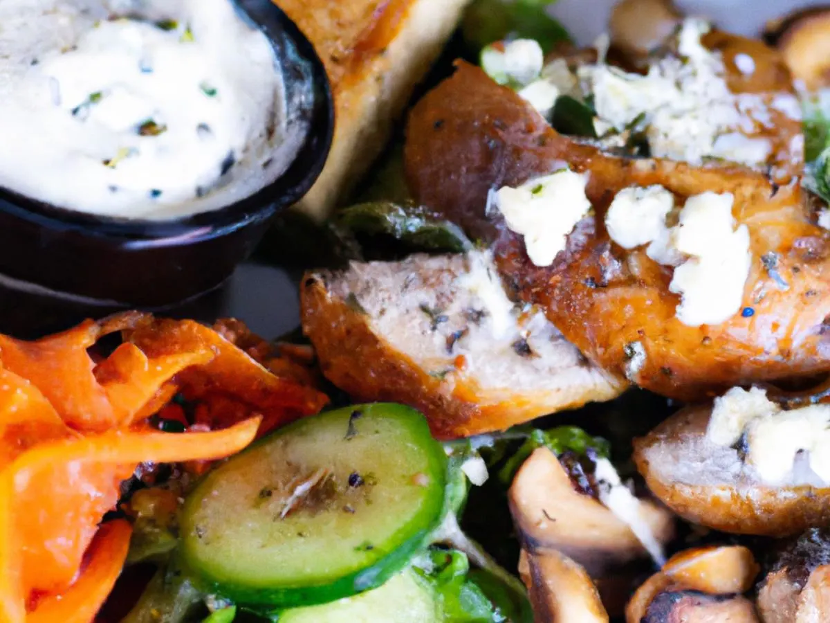 Individual Chicken Garden Salad with Bleu Cheese Dressing Individual Chicken Garden Salad with Bleu Cheese Dressing