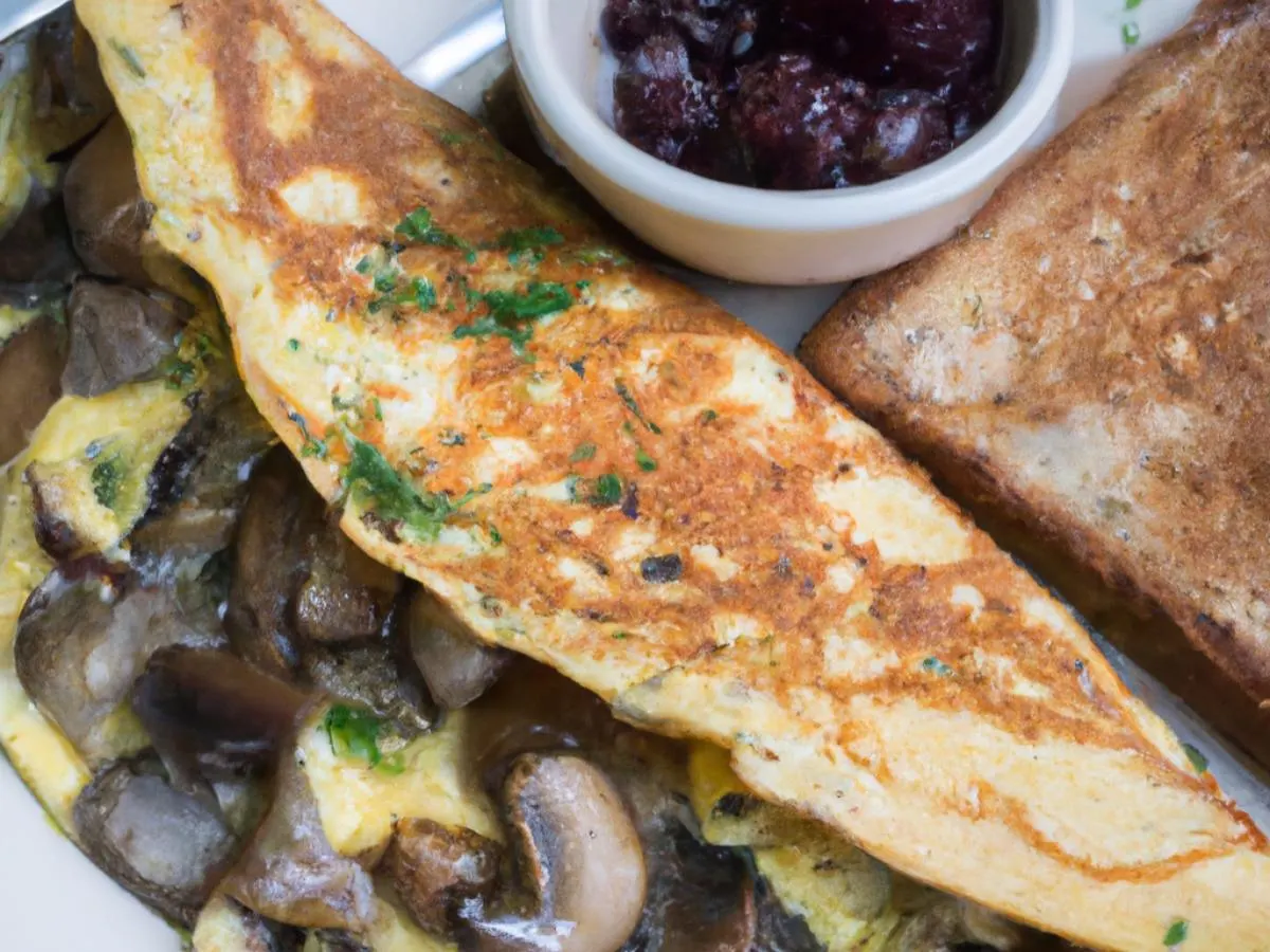 Mushroom Omelette with Hash Browns Mushroom Omelette with Hash Browns