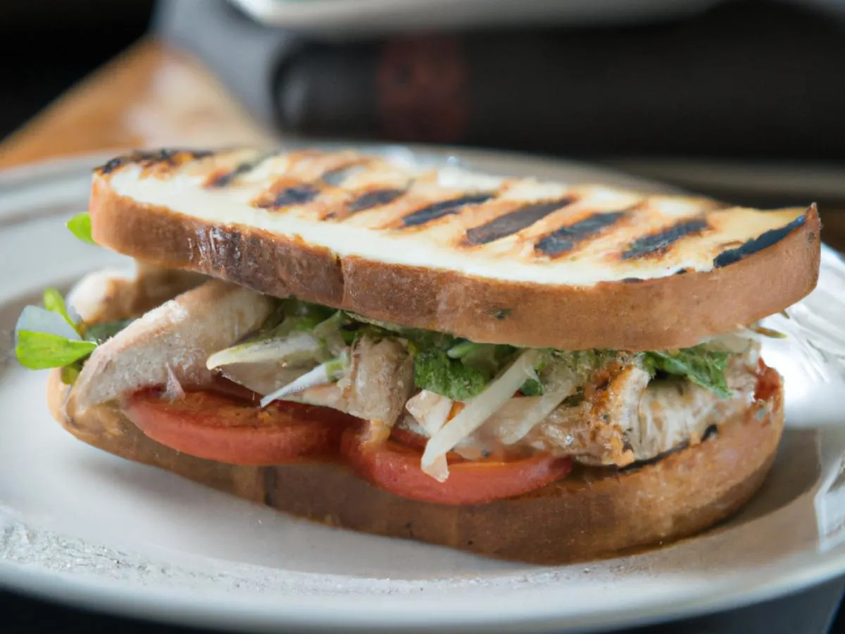 Chicken and Lemon Sandwich with Chips and Fruit Chicken and Lemon Sandwich with Chips and Fruit