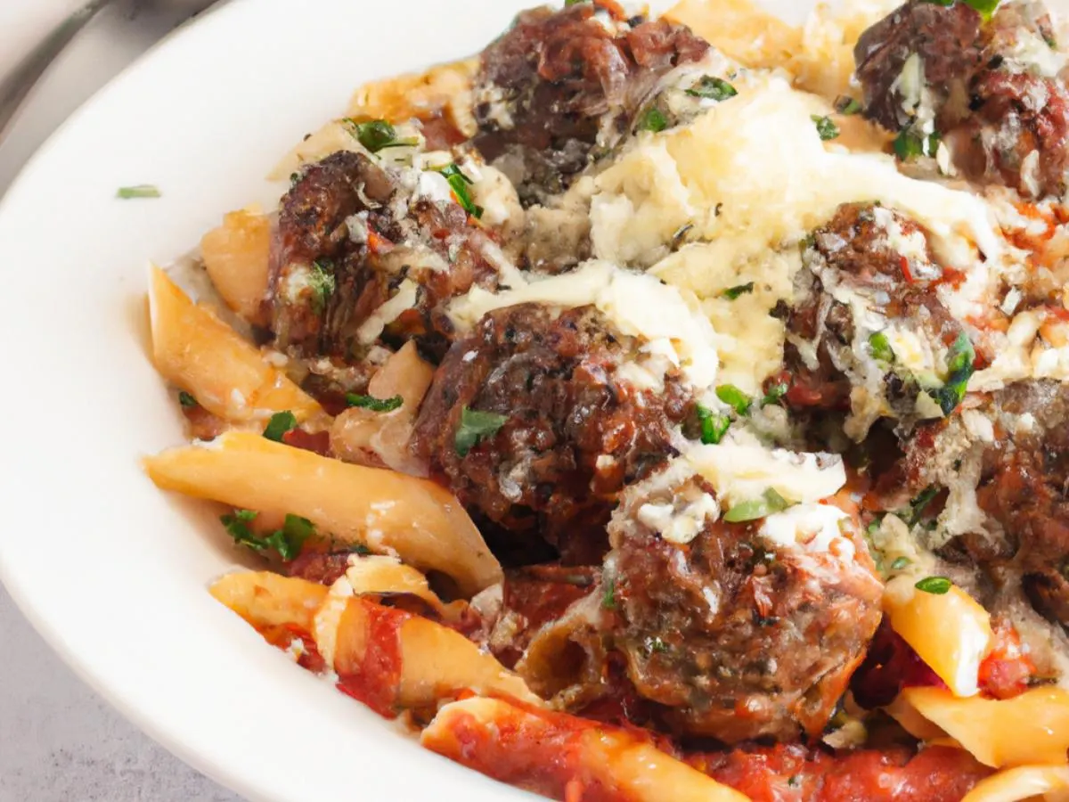Italian Meatballs and Penne Tossed Pomodoro Sauce Italian Meatballs and Penne Tossed Pomodoro Sauce