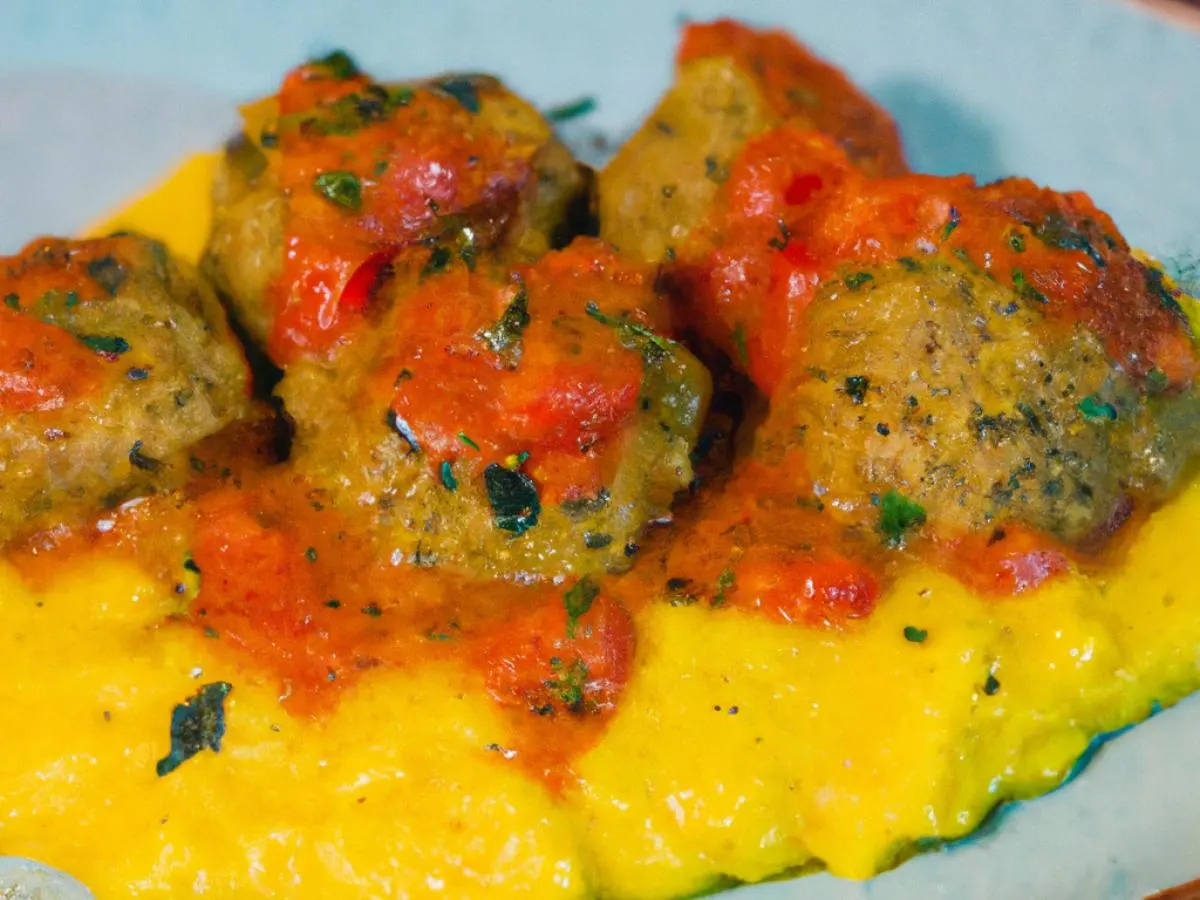Allergen Free Meatless Italian Meatballs and Polenta with Tomato Sugo Allergen Free Meatless Italian Meatballs and Polenta with Tomato Sugo