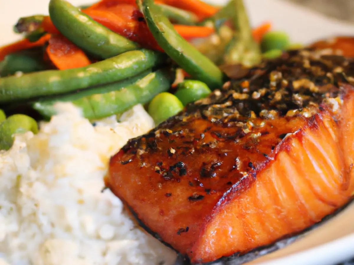 Gluten-free Salmon and White Rice Bento