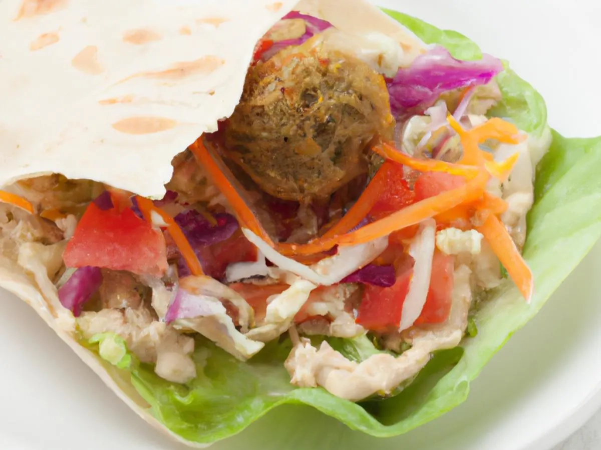 Regular Falafel Pita Wrap With Side Salad Regular Falafel Pita Wrap With Side Salad