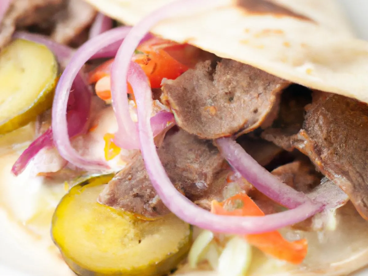 Lamb Shawarma Pita Wrap With Side Salad Lamb Shawarma Pita Wrap With Side Salad