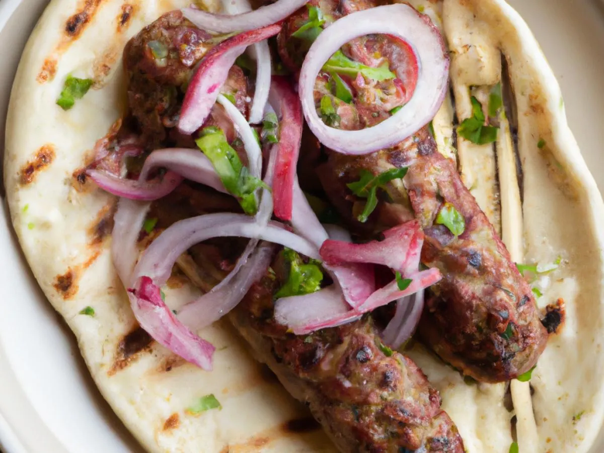 Kufta Kabob Pita Wrap With Side Salad Kufta Kabob Pita Wrap With Side Salad