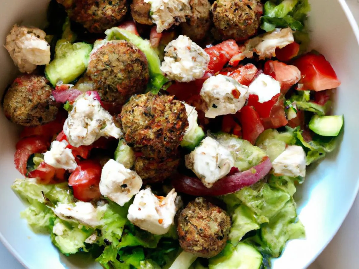 Greek Salad with Falafel Greek Salad with Falafel