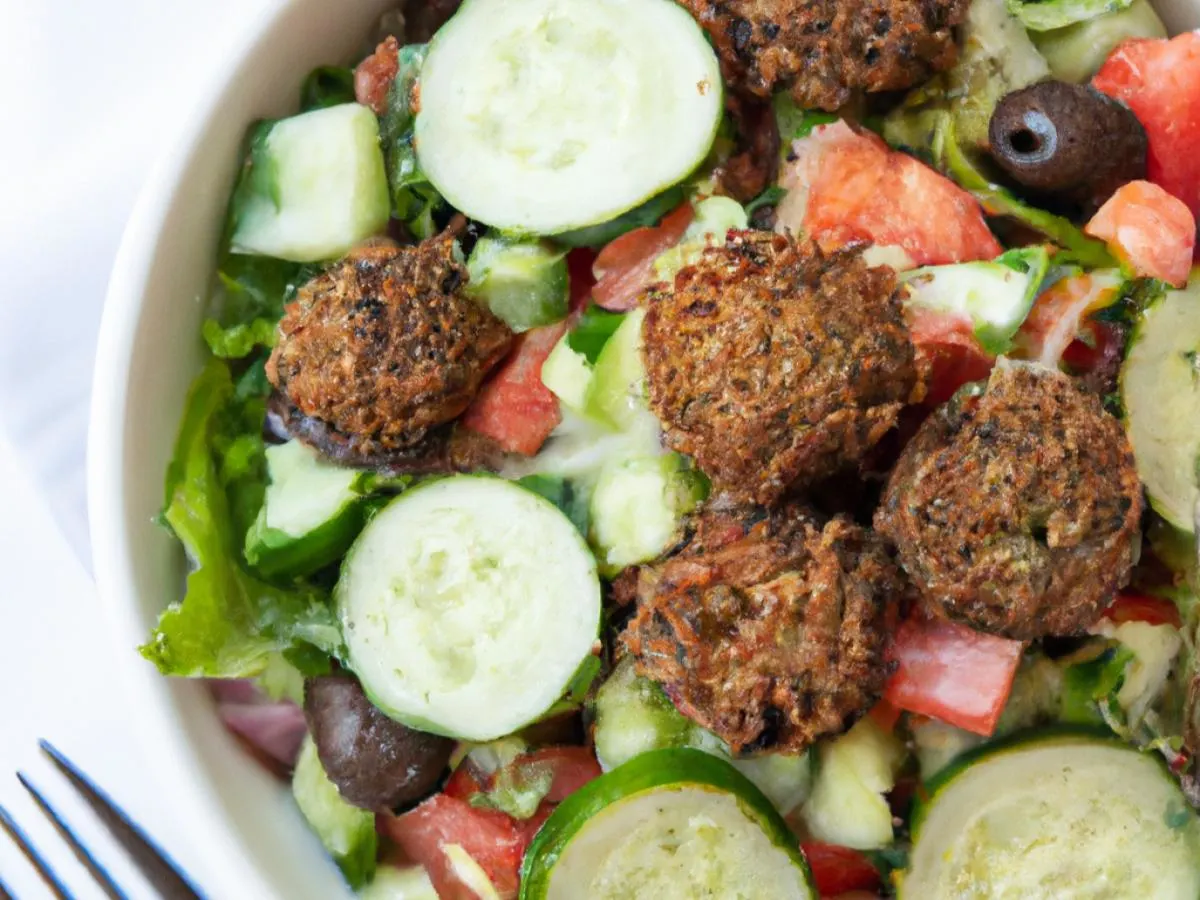 Gluten and Dairy Free Greek Salad with Falafel Gluten and Dairy Free Greek Salad with Falafel