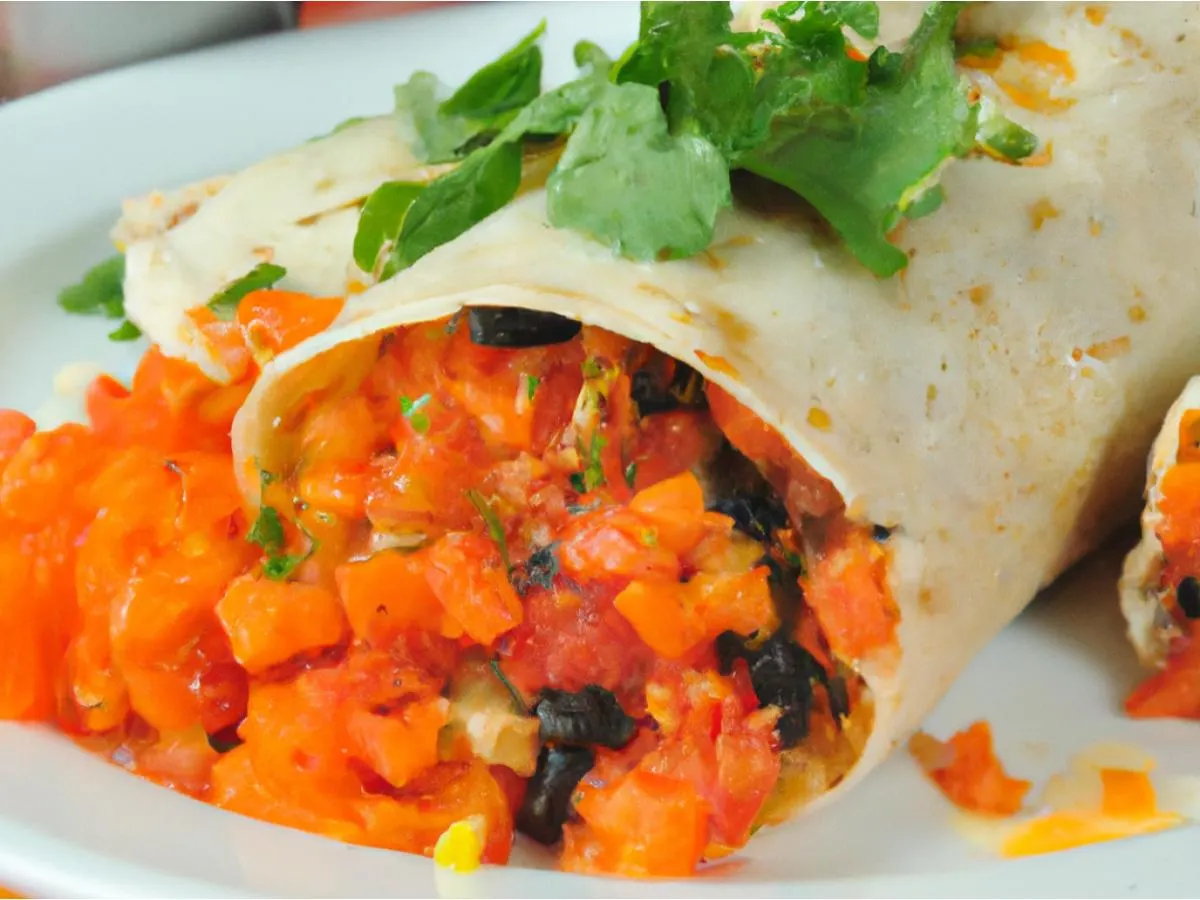 Zanahorias Spiced Carrots and Peppers Burrito (Vegetarian)