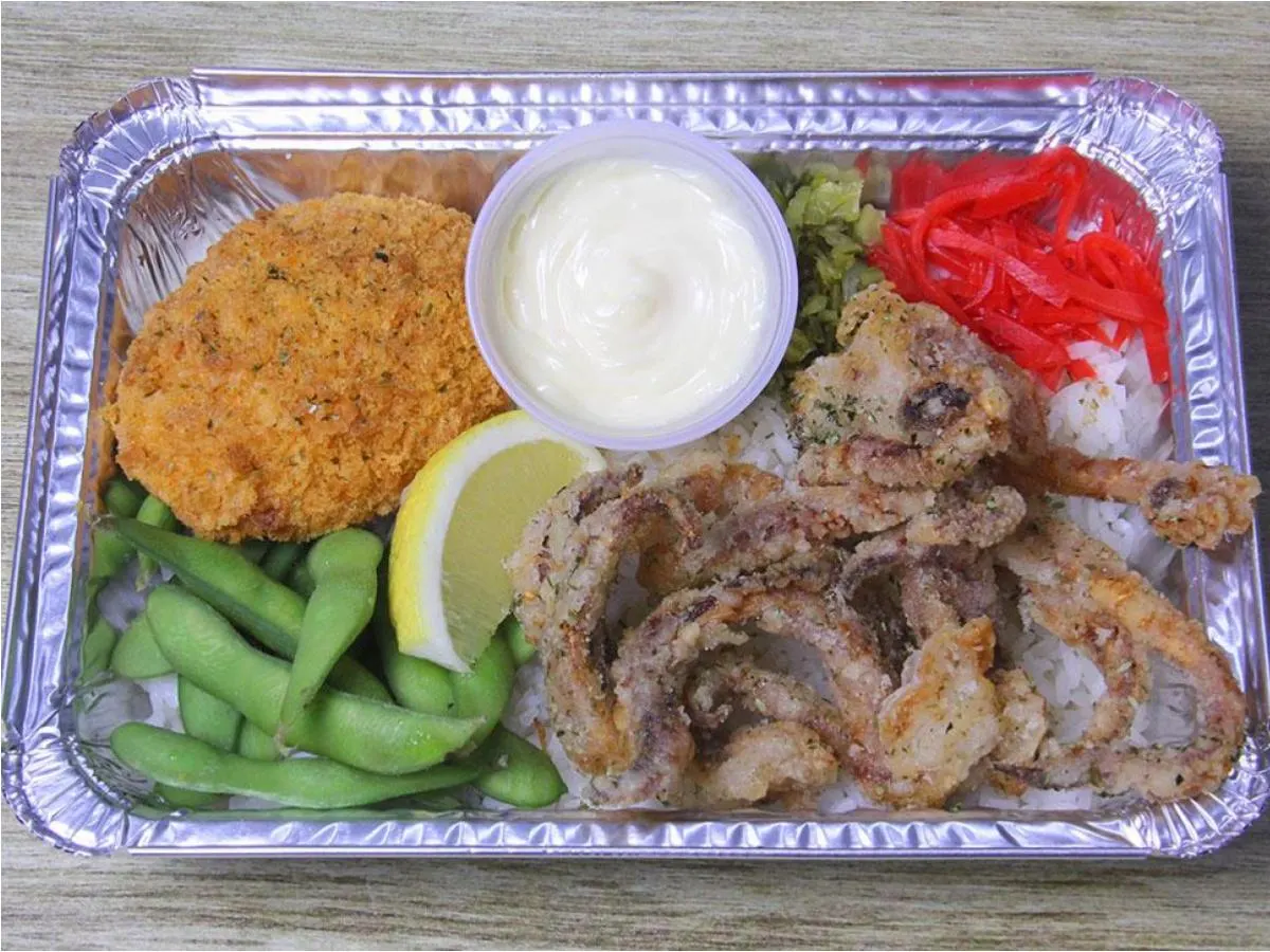 Karaage Fried Squid Bento Box