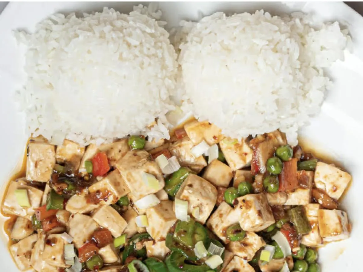 Hot and Spicy Tofu with White Rice
