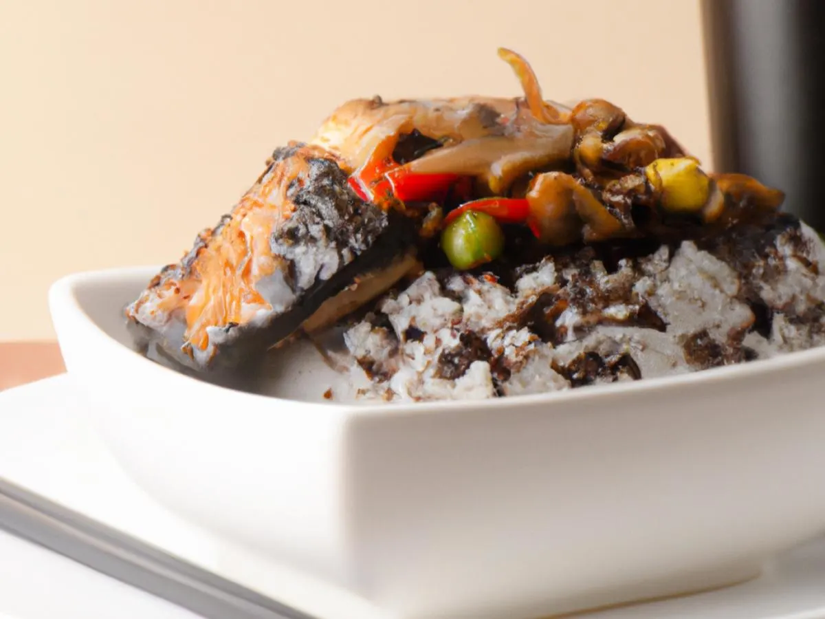 Fish with Black Bean Sauce with Vegetable Fried Rice