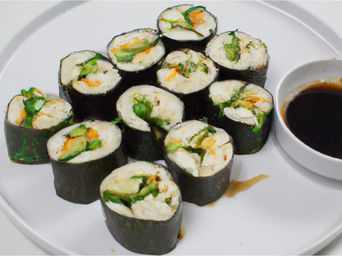 Two Rolls Combo + Seaweed Salad: Vegan Rolls Two Rolls Combo + Seaweed Salad: Vegan Rolls