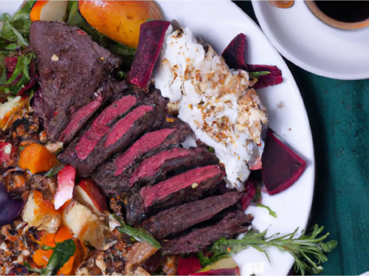 Rosemary Salad with Coffee and Pepper Crusted Akaushi Wagyu Sirloin Rosemary Salad with Coffee and Pepper Crusted Akaushi Wagyu Sirloin