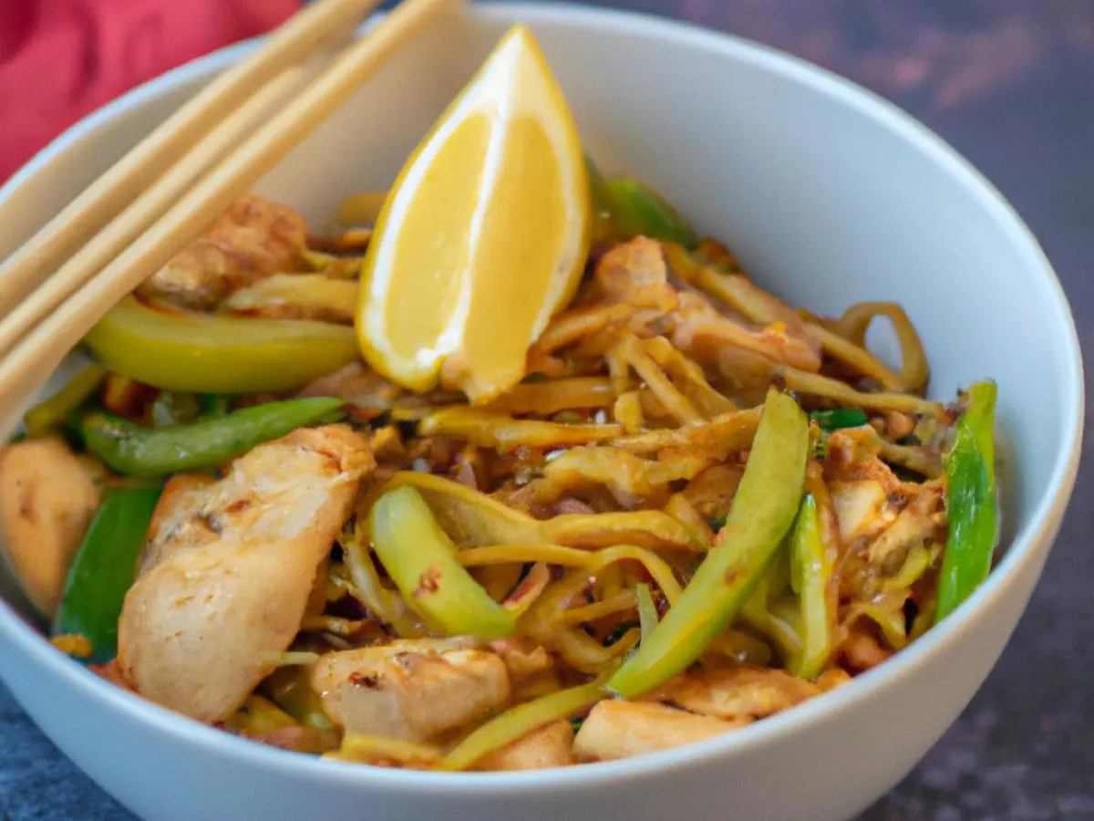 Lemon Chicken with Vegetable Chow Mein
