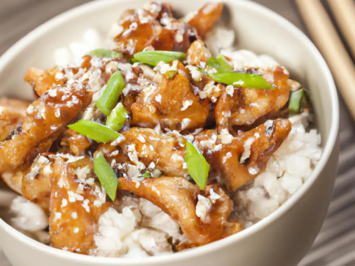 Sesame Chicken with White Rice