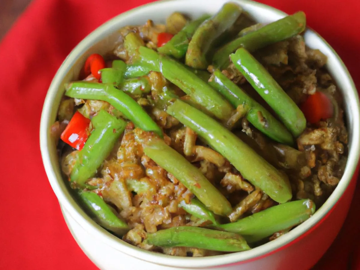 Hot and Spicy String Beans with Vegetable Fried Rice