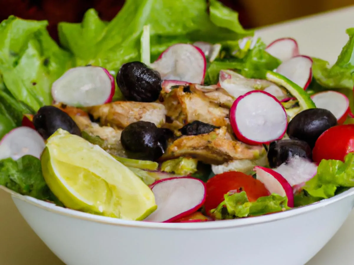 Dairy Free Greek Entree Salad with Chicken Shawarma