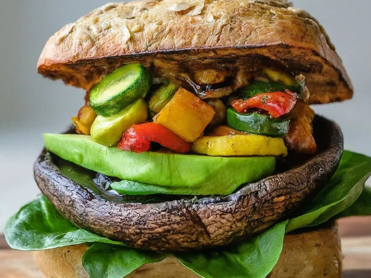 Vegan Sandwich with Traditional Caesar Salad Vegan Sandwich with Traditional Caesar Salad