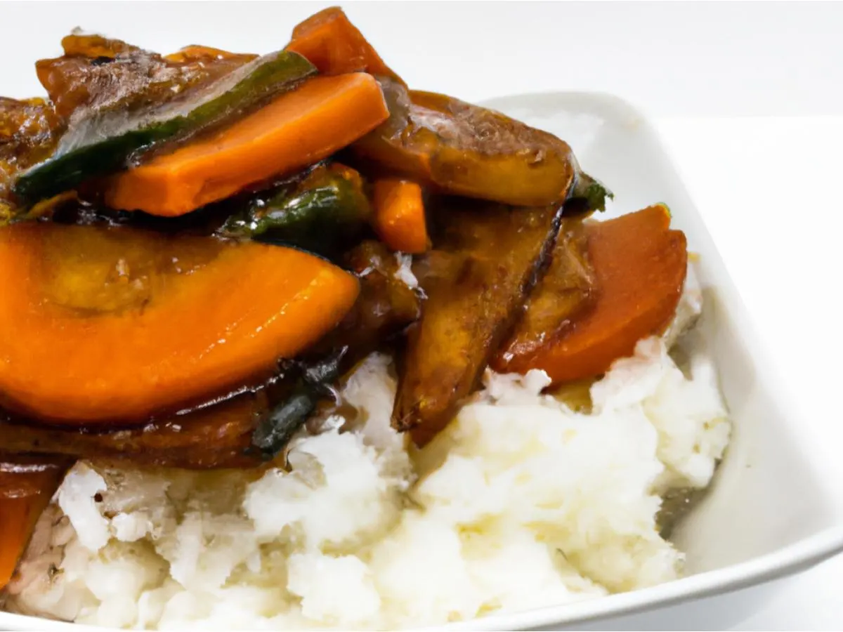 Vegetable Teriyaki with Rice & Vegetables Vegetable Teriyaki with Rice & Vegetables