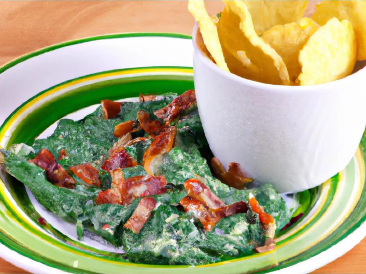 Bacon Spinach Dip with Chips Bacon Spinach Dip with Chips
