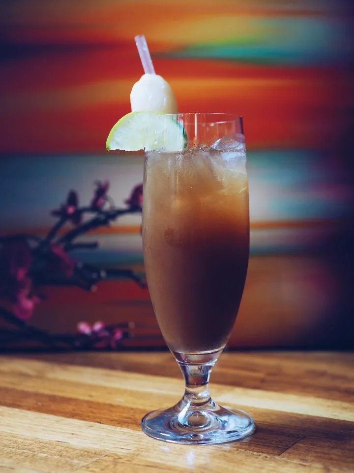 Tamarind Lychee Iced Tea with Original (Chewy) Boba Tamarind Lychee Iced Tea with Original (Chewy) Boba