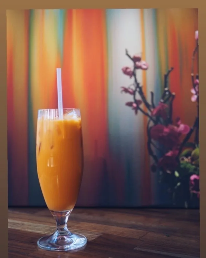 Thai Iced Tea with Bursting Boba Thai Iced Tea with Bursting Boba