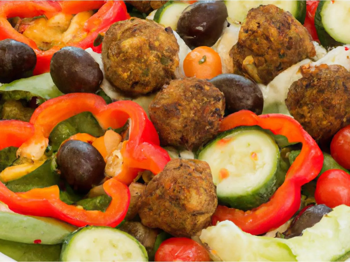 Garden Salad Bowl with Falafel and Lemon Vinaigrette