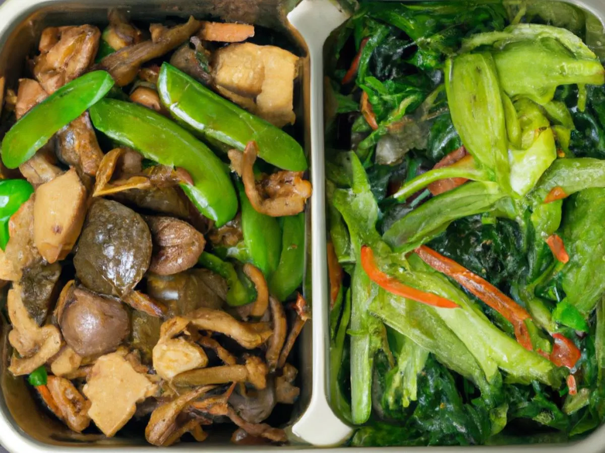 Light Carb Veggie Shiitake Stir-Fry Bento Box