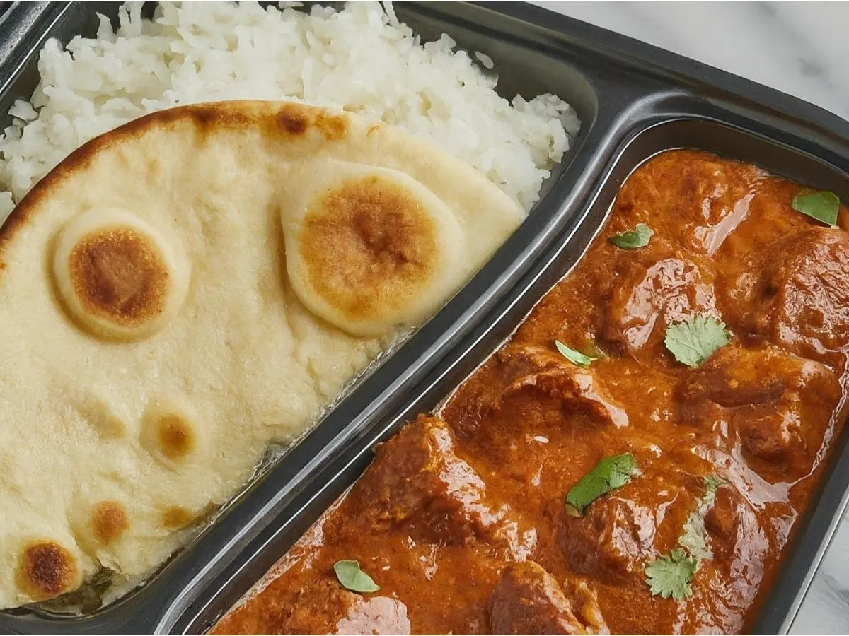 Beef Tikka Masala, White Rice and Naan