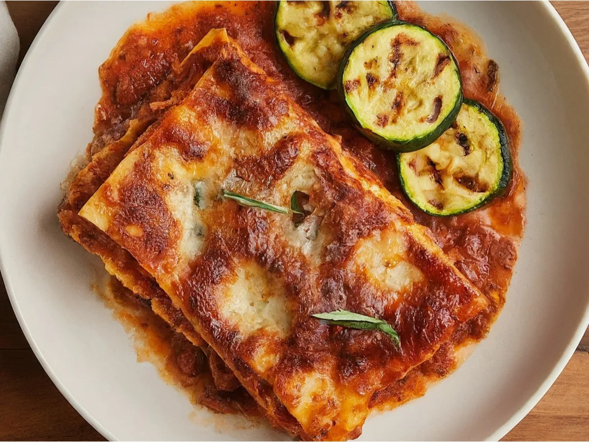 Lasagna Al Forno With Rosemary Zucchini and a Garlic Knot Lasagna Al Forno With Rosemary Zucchini and a Garlic Knot