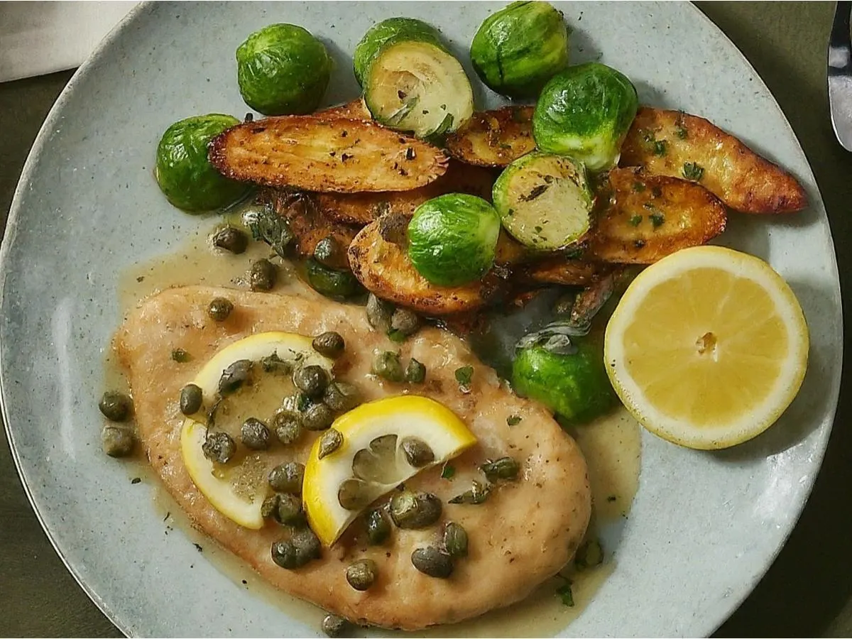 Gluten Free Chicken Piccata With Fingerling Potatoes and Brussels Sprouts Gluten Free Chicken Piccata With Fingerling Potatoes and Brussels Sprouts