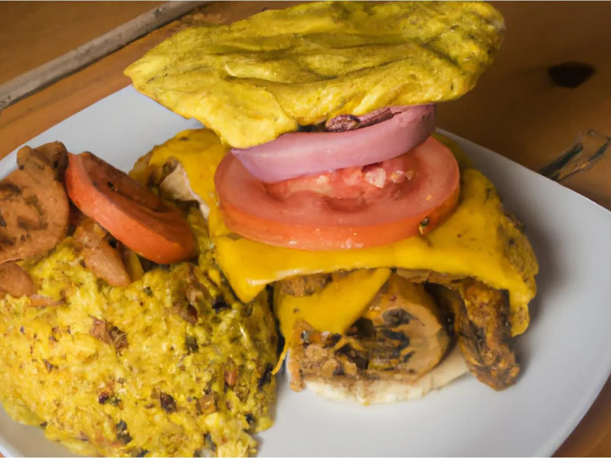 Pork Jibarito Sandwich with a side of Yellow Rice [21oz]