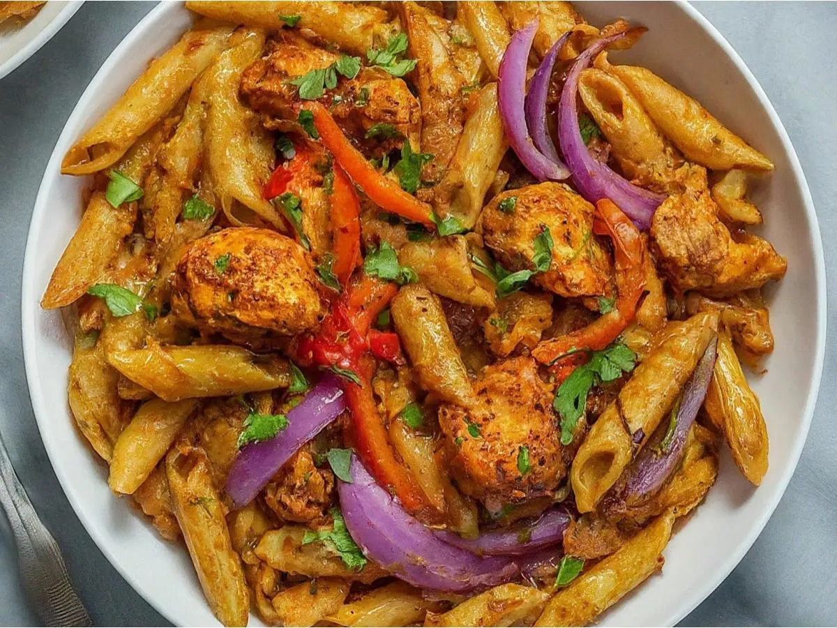 Chicken Tandoori Pasta Platter Chicken Tandoori Pasta Platter