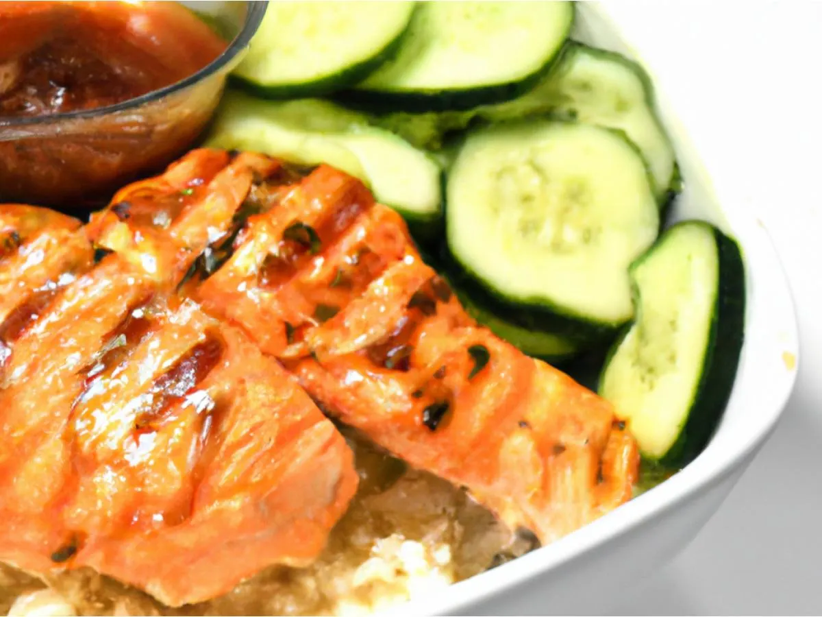 Honey Sriracha Salmon Rice Bowl