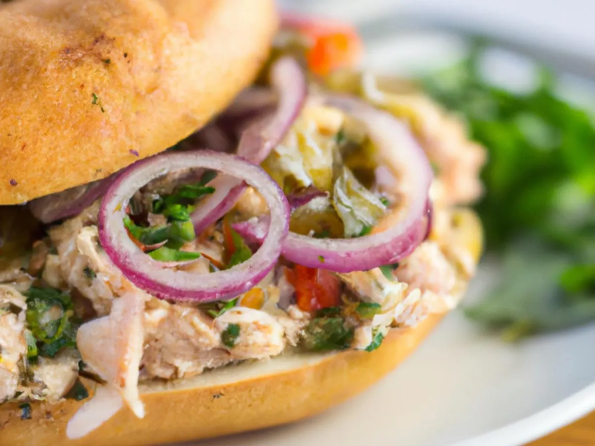 Sesame Seed Bagel Kharcho Tuna Salad Sandwich with Side Salad and Couscous Salad Sesame Seed Bagel Kharcho Tuna Salad Sandwich with Side Salad and Couscous Salad