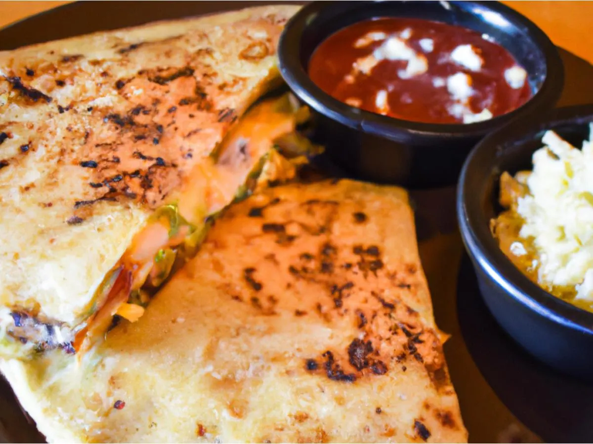 Boxed Chicken Quesadilla With Rice and Beans