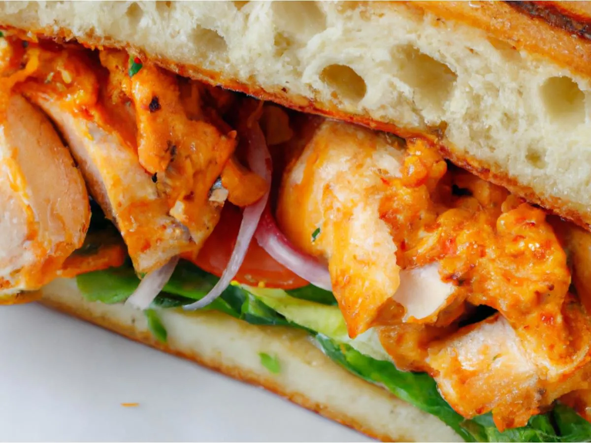 Buffalo Chicken Sandwich with Salad Buffalo Chicken Sandwich with Salad